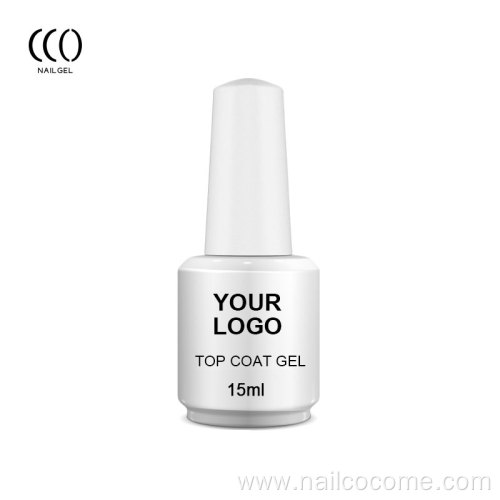 Private label OEM matte top coat soak off led uv gel high gloss super shiny top coat professional nail product